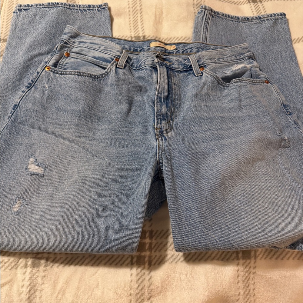 Classic Light Blue Distressed Jeans